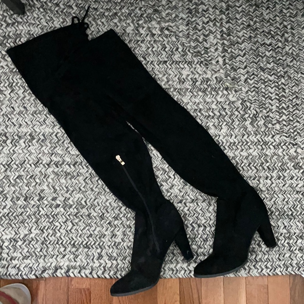 Thigh High Black Suede Boots